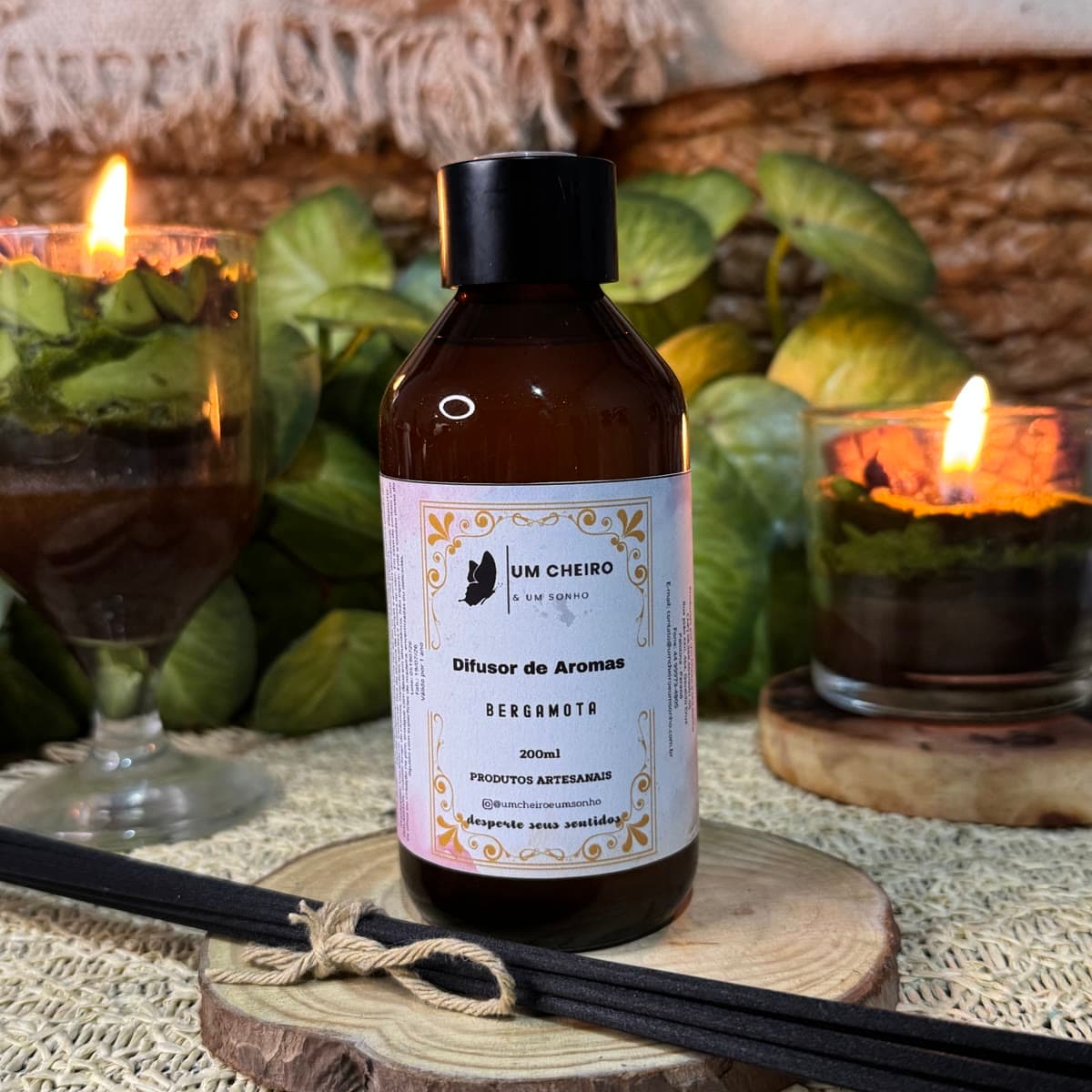 Difusor de Aromas Bergamota 200ml com Varetas — imagem 1